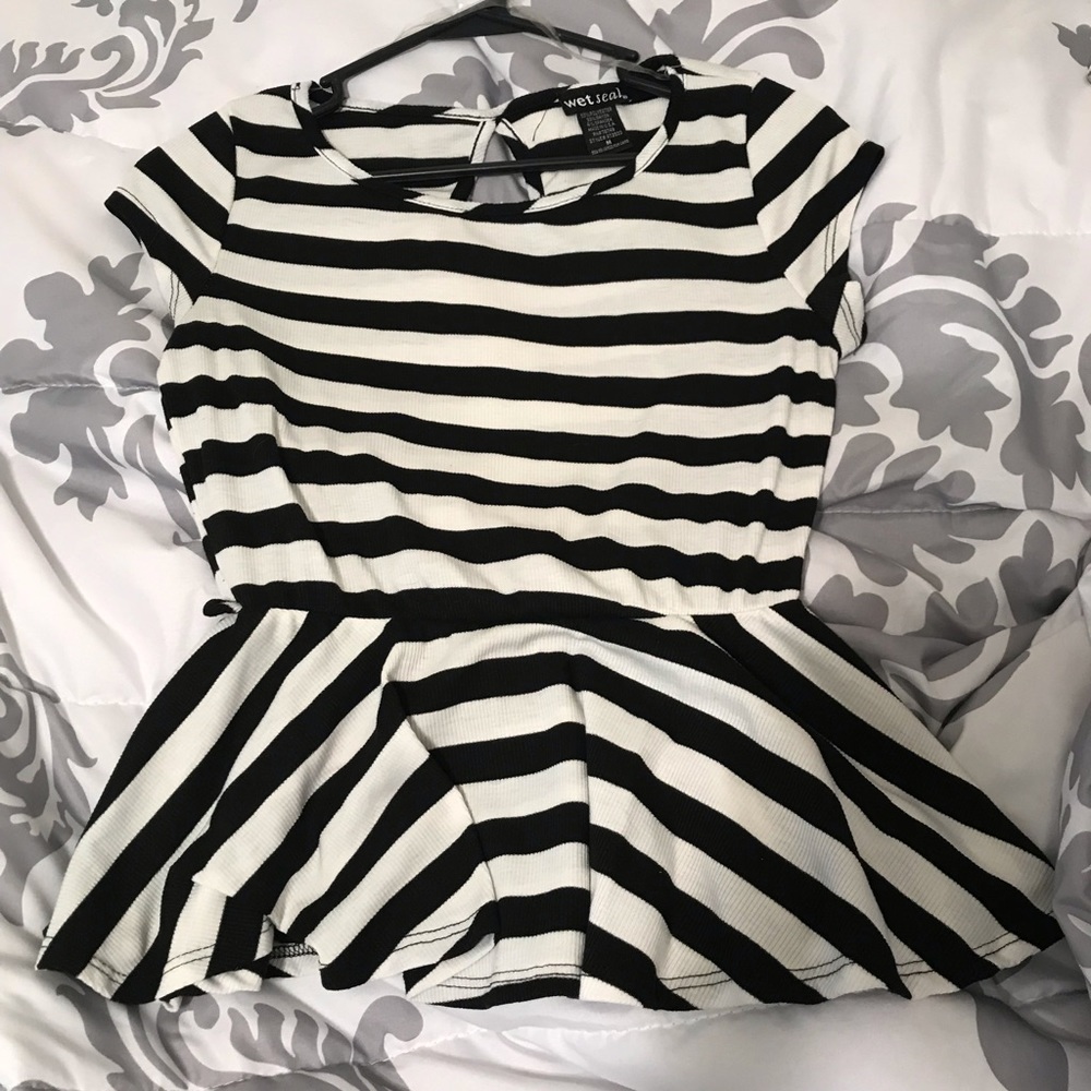 Striped peplum top